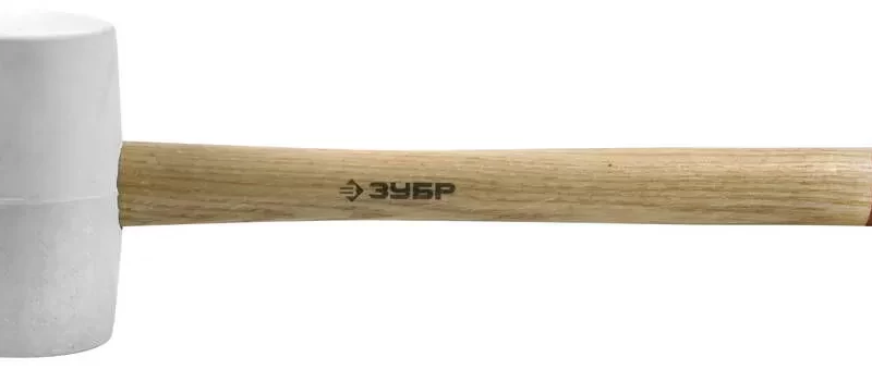 Киянка  "МАСТЕР" резиновая белая, с деревянной рукояткой,