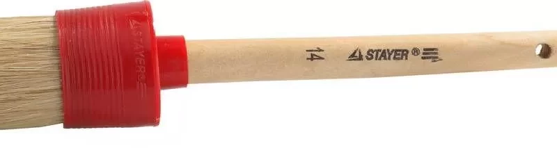 Кисть круглая  "MASTER", светлая натурал. щетина, пластм. корпус, деревян. ручка,