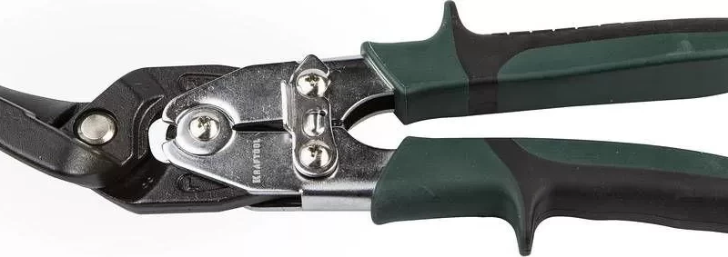 Ножницы по металлу BULLDOG проходные с двойной рычажной передачей, левые, губка с выносом, Cr-Mo,