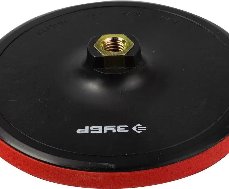 Тарелка опорная  "МАСТЕР" пластиковая для УШМ под круг на липучке, мягкая полиуретановая прокладка, d